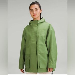 Lululemon | Oversized Hooded Rain Jacket | Size 2 | Green Foliage